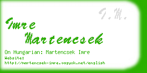 imre martencsek business card